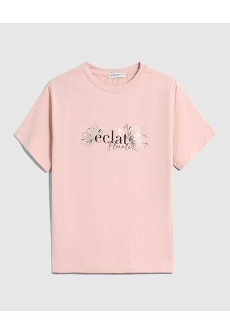 Camiseta  Para Mujer Manga Corta Cuello Redondo Color Rosa Marca Patprimo #30093861 Patprimo