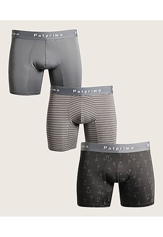 Boxer X3 Para Hombre Fleat Seamer Medio Color Gris Marca Patprimo #44000373 Patprimo
