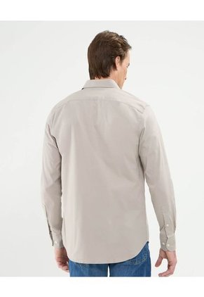 Camisa Para Hombre Manga Larga Sin Bolsillo Cuello Italiano Color Beige Marca Patprimo #44013102