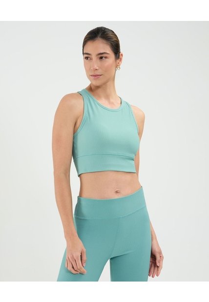 Top Deportivo Acanalado  Para Mujer Agua Patprimo