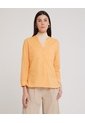 Blusa  Manga Larga Con Bolsillo Unicolor  Para Mujer Naranja Patprimo de Patprimo