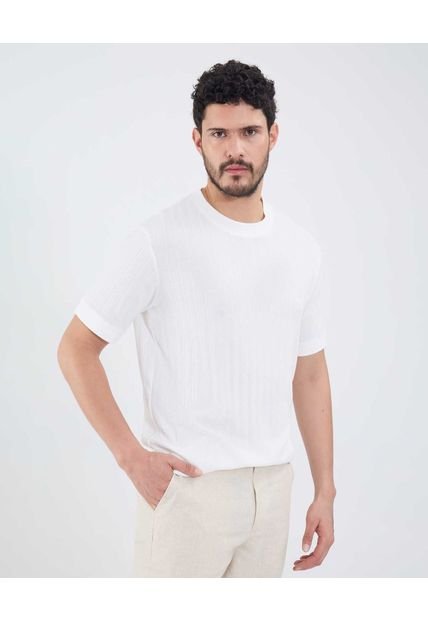 Camiseta Para Hombre Manga Corta Cuello Redondo Color Blanco Marca Patprimo #44090931