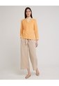 Blusa  Manga Larga Con Bolsillo Unicolor  Para Mujer Naranja Patprimo de Patprimo