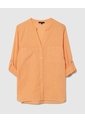Blusa  Manga Larga Con Bolsillo Unicolor  Para Mujer Naranja Patprimo de Patprimo