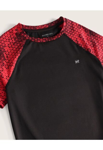 Camiseta Manga Rangland Cuello Redondo Sublimada ,Energía Renovada Kids  Infantil Niño Negro Patprimo