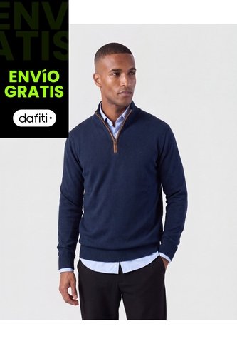 Saco Tejido De Cuello Alto Con Cierre Para Hombre  Para Hombre Azul Patprimo Patprimo