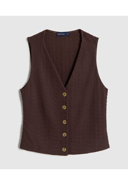 Chaleco  Para Mujer Punto Color Café Marca Patprimo #30250047