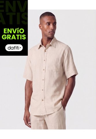 Camisa Guayabera De Manga Corta Hombre  Para Hombre Beige Patprimo Patprimo