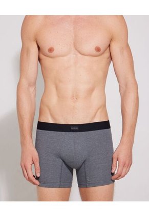 Boxer Unicolor Con Elástico En Contraste En Lycra-Algodón X1 Para Hombre Gris Patprimo