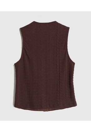 Chaleco  Para Mujer Punto Color Café Marca Patprimo #30250047