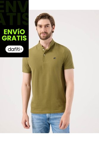 Polo Unicolor Con Bordado  Para Hombre Verde Patprimo Patprimo