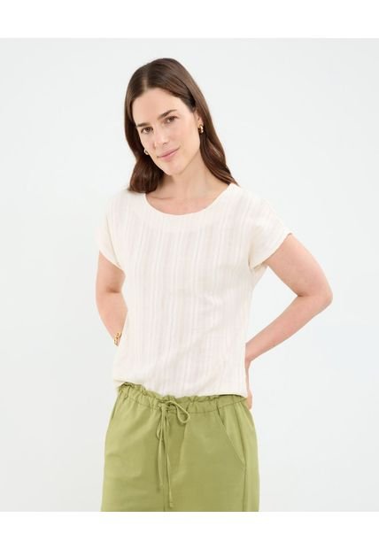 Blusa Para Mujer Manga Corta Color Crema Marca Patprimo #30123557
