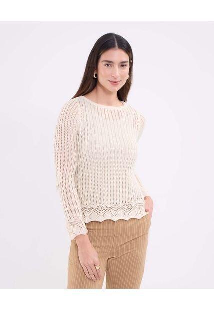 Saco Para Mujer Cuello Redondo Color Beige Marca Patprimo #30330632