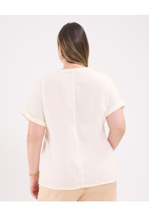 Blusa Para Mujer Manga Corta Color Crema Marca Patprimo #14121381