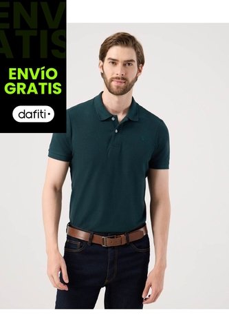 Polo Con Diseño Clasico   Para Hombre Verde Patprimo Patprimo