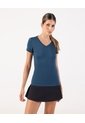 Camiseta Básica De Cuello En V  Para Mujer Azul Patprimo de Patprimo