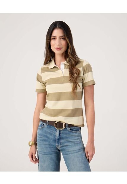 Polo A Rayas   Para Mujer Crema Patprimo