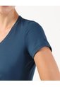 Camiseta Básica De Cuello En V  Para Mujer Azul Patprimo de Patprimo