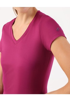 Camiseta Básica De Cuello En V Para Mujer Vino Patprimo
