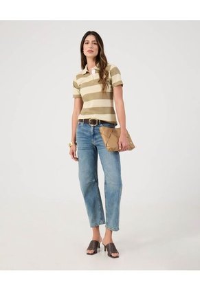 Polo A Rayas   Para Mujer Crema Patprimo