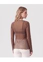 Camiseta De Mujer Con Cuello Enrollado  Para Mujer Café Patprimo de Patprimo