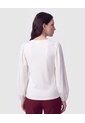 Camiseta Cuello En V Acanalada   Para Mujer Blanco Patprimo de Patprimo
