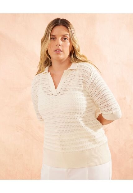 Polo Para Mujer Manga Corta Color Beige Marca Patprimo #14110185