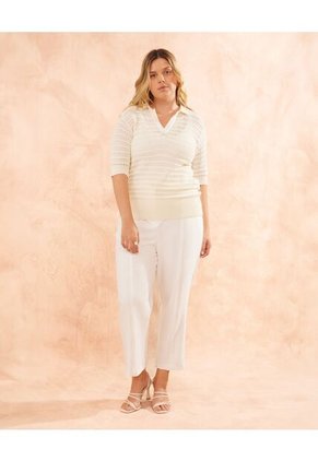 Polo Para Mujer Manga Corta Color Beige Marca Patprimo #14110185