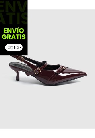 Tacones Destalonados Con Correas   Para Mujer Vino Patprimo Patprimo