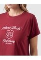 Camiseta Estampada Manga Corta Para Mujer  Para Mujer Vino Patprimo de Patprimo