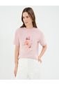 Camiseta Para Mujer Manga Corta Cuello Redondo Color Rosa Marca Patprimo #30093712 de Patprimo