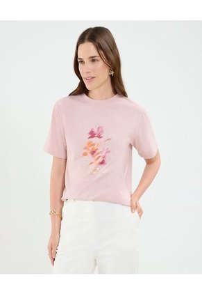 Camiseta Para Mujer Manga Corta Cuello Redondo Color Rosa Marca Patprimo #30093712