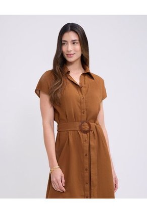Vestido Para Mujer M/C Largo Color Café Marca Patprimo #30171027