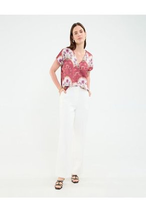 Blusa Para Mujer Manga Corta Color Vino Marca Patprimo #30123526