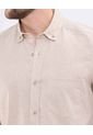 Camisa Para Hombre Manga Corta Con Bolsillo Cuello Button D Color Beige Marca Patprimo #44013138 de Patprimo