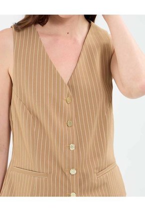 Chaleco Para Mujer Plano Color Café Marca Patprimo #30250037