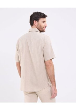 Camisa Para Hombre Manga Corta Con Bolsillo Cuello Button D Color Beige Marca Patprimo #44013138