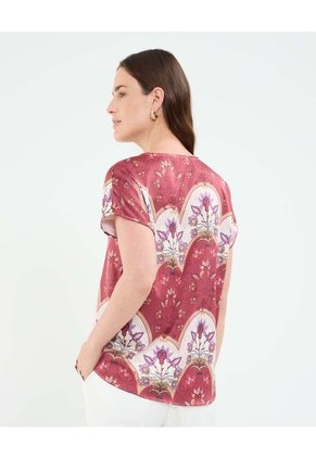 Blusa Para Mujer Manga Corta Color Vino Marca Patprimo #30123526