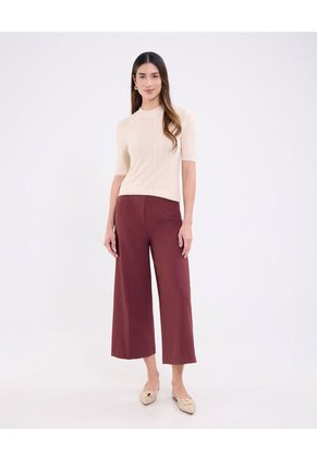 Pantalón Para Mujer Multiusos Plano Color Vino Marca Patprimo #30071991