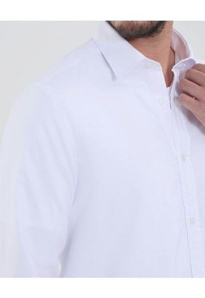 Camisa Para Hombre Manga Larga Sin Bolsillo Cuello Casual M Color Blanco Marca Patprimo #44013098