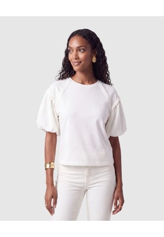 Camiseta Mangas Abullonadas Para Mujer  Para Mujer Blanco Patprimo Patprimo