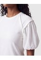Camiseta Mangas Abullonadas Para Mujer  Para Mujer Blanco Patprimo de Patprimo