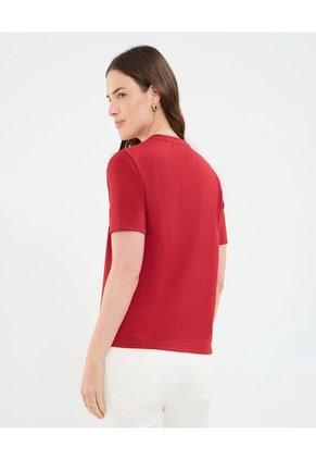 Camiseta Para Mujer Manga Corta Cuello Redondo Color Rojo Marca Patprimo #30093747