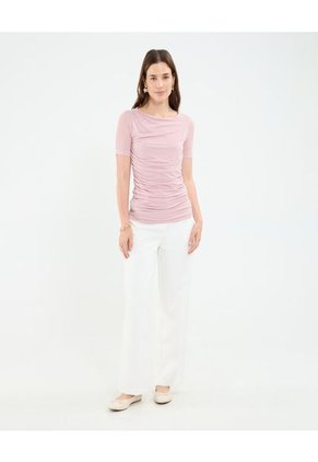 Camiseta Para Mujer Manga Corta Cuello Redondo Color Rosa Marca Patprimo #30093758