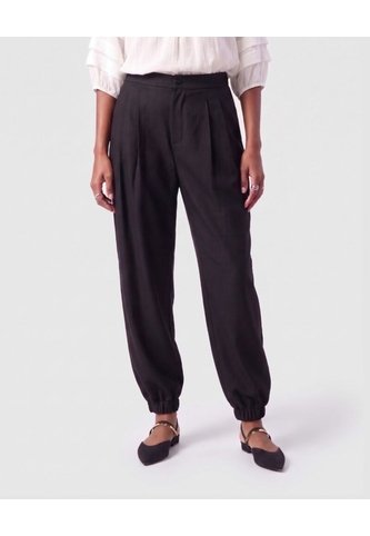 Pantalón De Mujer Con Pinzas Y Tobillo Ajustado  Para Mujer Negro Patprimo Patprimo