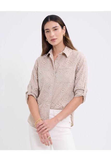 Camisa Para Mujer Manga Larga Color Beige Marca Patprimo #30010700