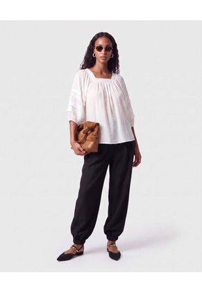 Pantalón De Mujer Con Pinzas Y Tobillo Ajustado  Para Mujer Negro Patprimo