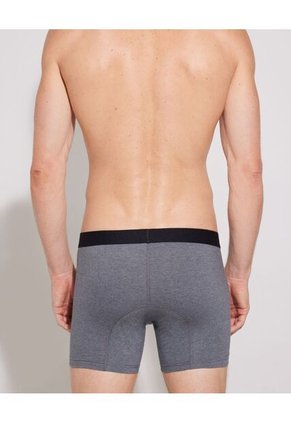 Boxer Unicolor Con Elástico En Contraste En Lycra-Algodón X1 Para Hombre Gris Patprimo