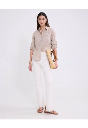 Camisa Para Mujer Manga Larga Color Beige Marca Patprimo #30010700