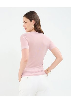 Camiseta Para Mujer Manga Corta Cuello Redondo Color Rosa Marca Patprimo #30093758